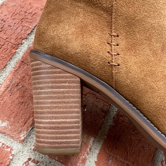 Franco Sarto Fawn Tan Suede High Ankle Booties - Picture 13 of 14